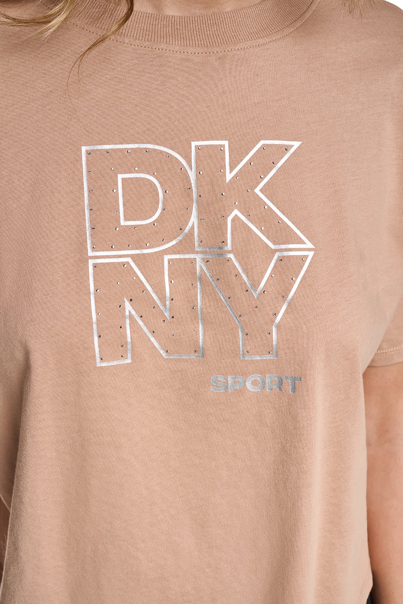 CROPPED CRYSTAL STACKED LOGO TEE - Image 7