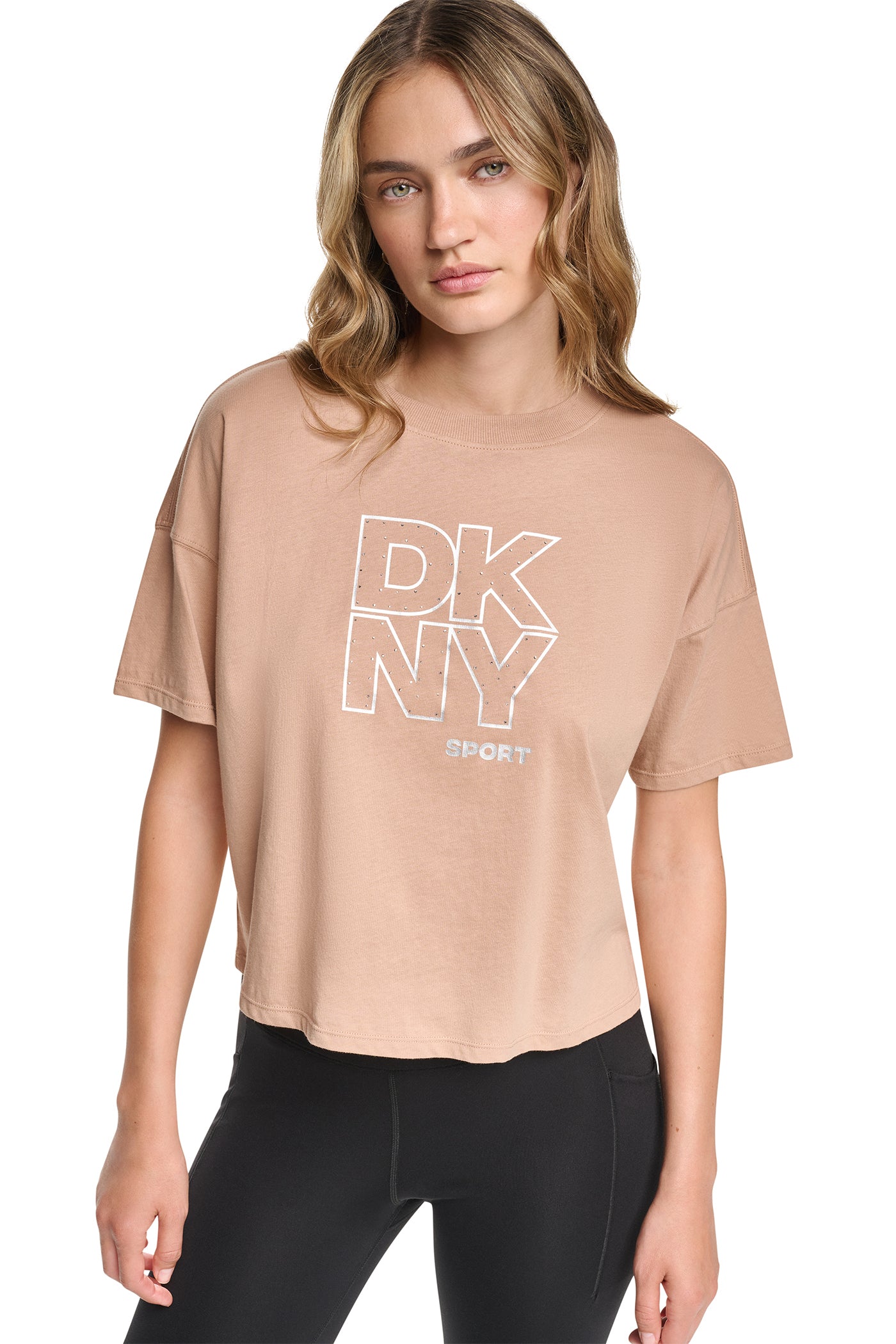 CROPPED CRYSTAL STACKED LOGO TEE - Image 6