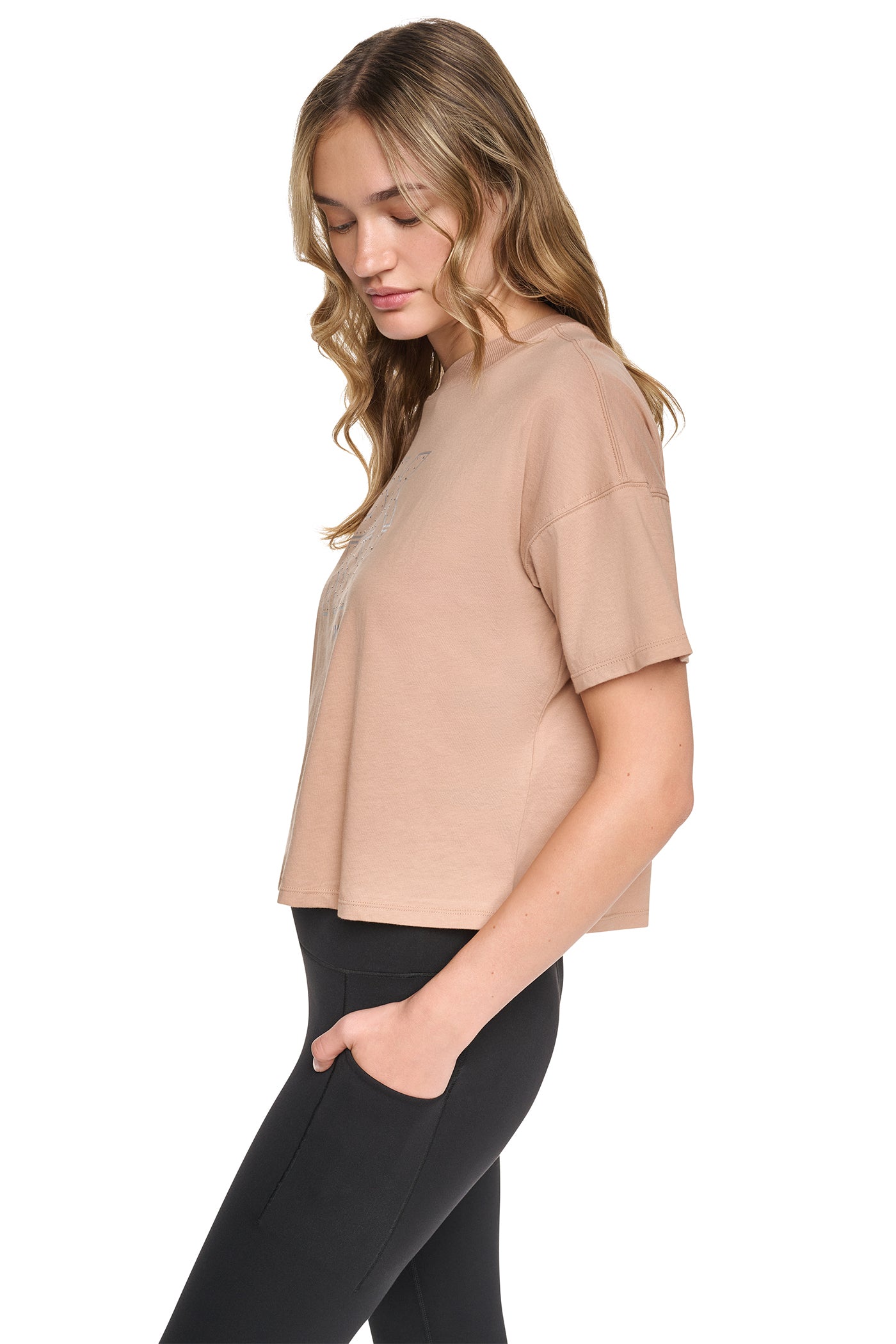 CROPPED CRYSTAL STACKED LOGO TEE - Image 4