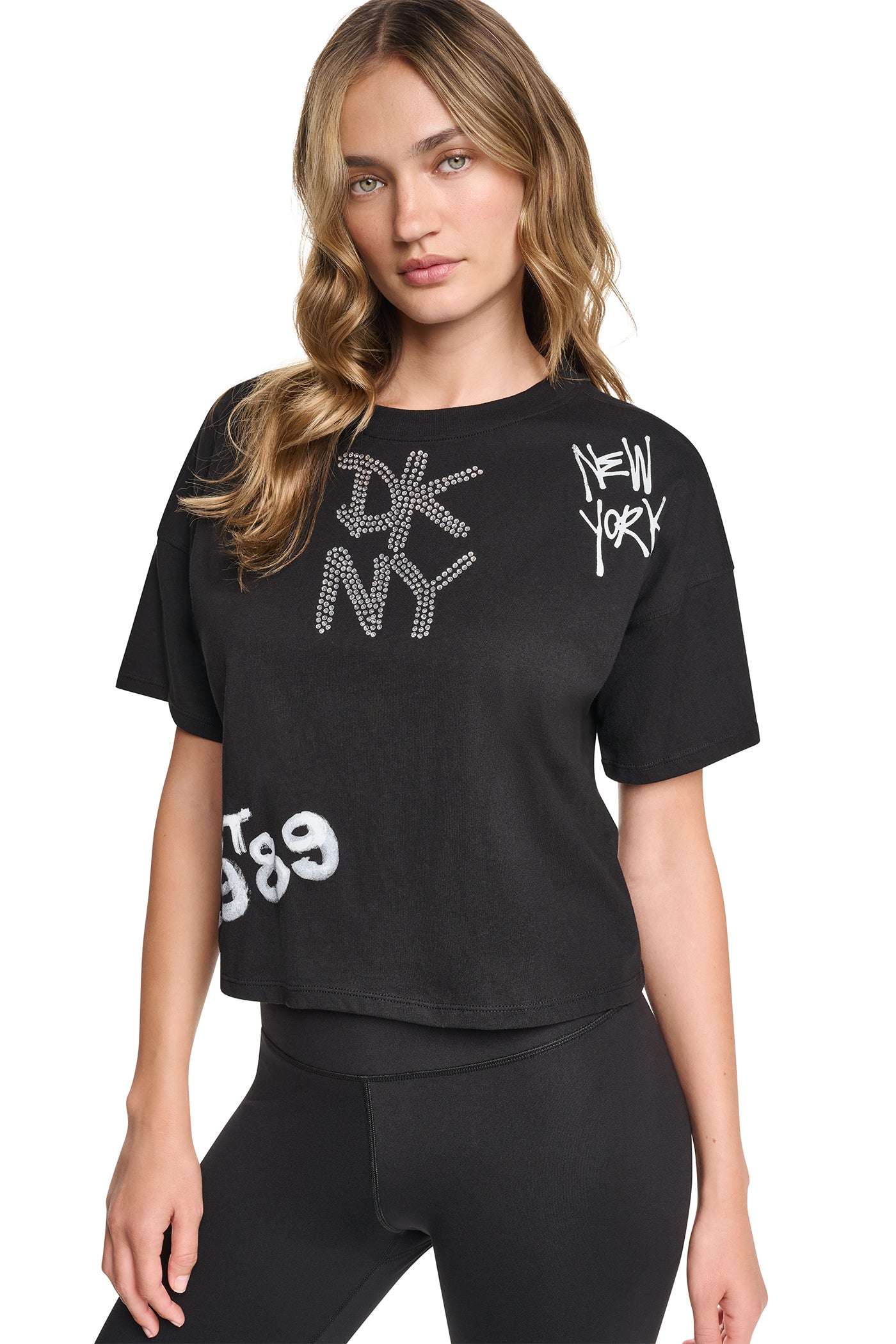 GRAFFITI RHINESTONE LOGO TEE