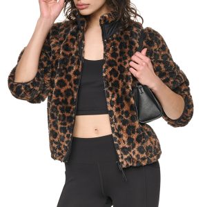LEOPARD PRINT SHERPA JACKET