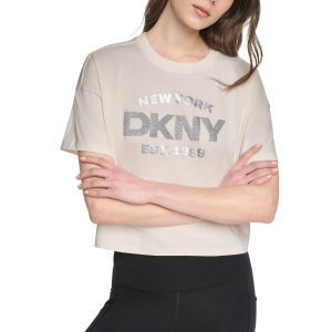 CROPPED METALLIC LOGO TEE