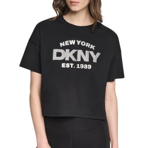 CROPPED METALLIC LOGO TEE