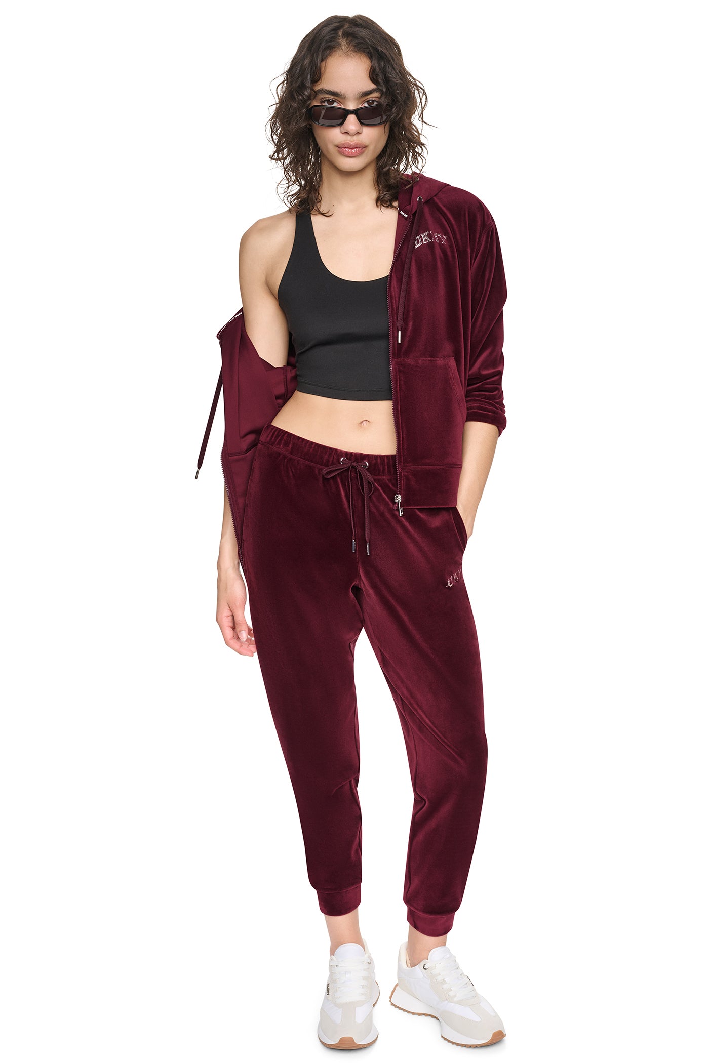 VARSITY VELOUR RHINESTONE LOGO FULL ZIP HOODIE - Image 9