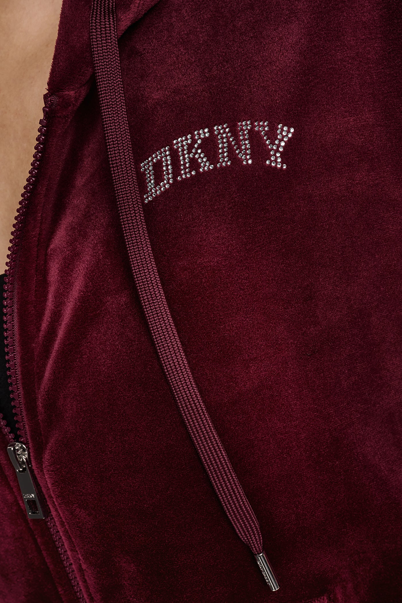 VARSITY VELOUR RHINESTONE LOGO FULL ZIP HOODIE - Image 8
