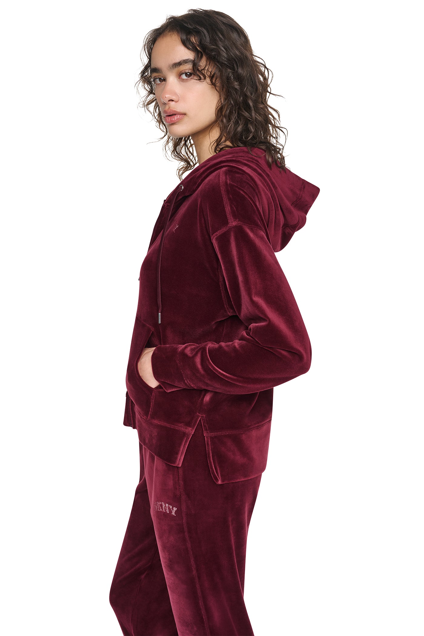 VARSITY VELOUR RHINESTONE LOGO FULL ZIP HOODIE - Image 4