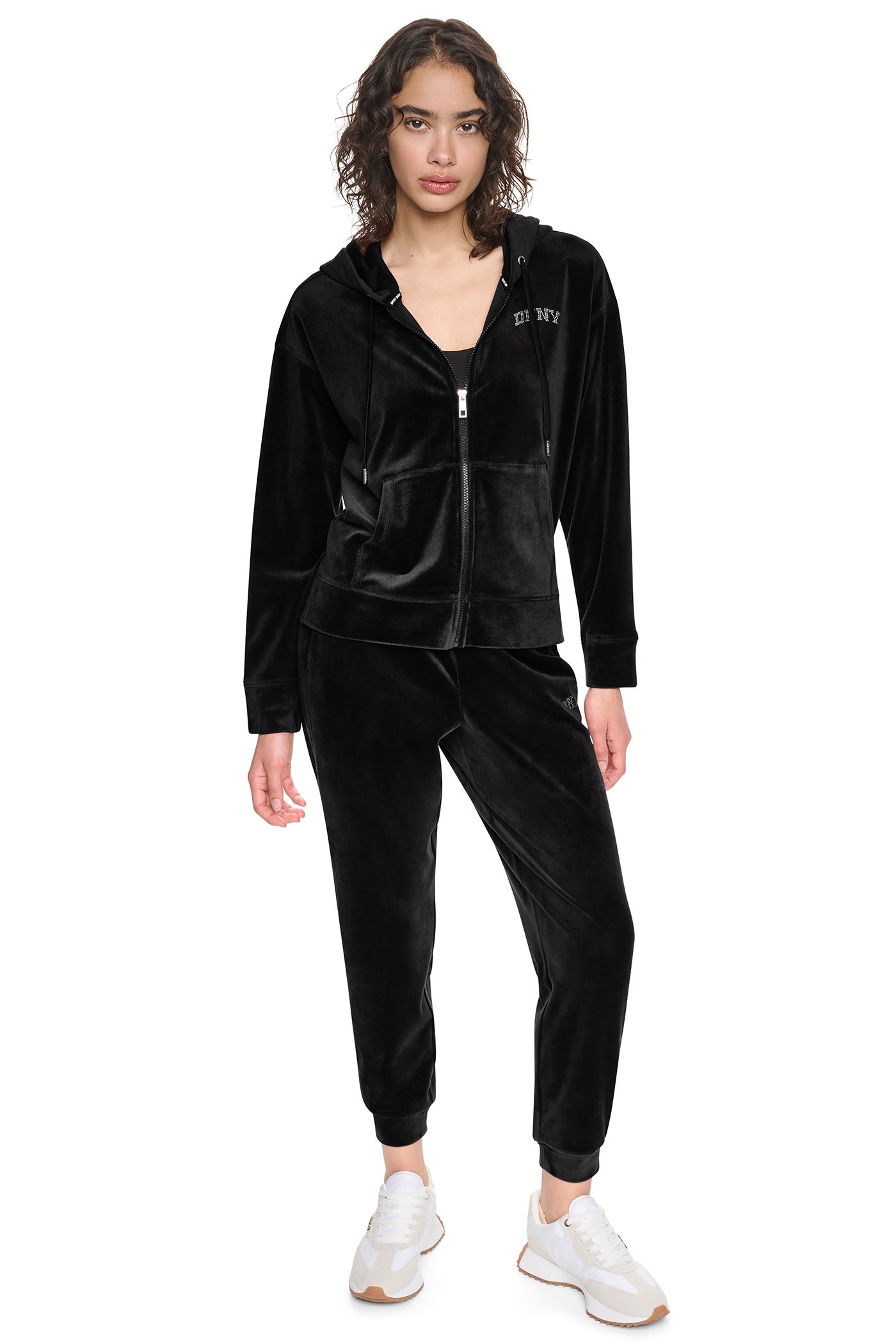 VARSITY VELOUR RHINESTONE LOGO FULL ZIP HOODIE - Image 5