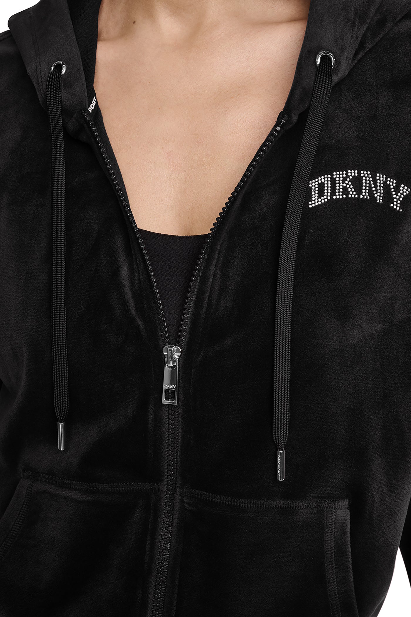 VARSITY VELOUR RHINESTONE LOGO FULL ZIP HOODIE - Image 9