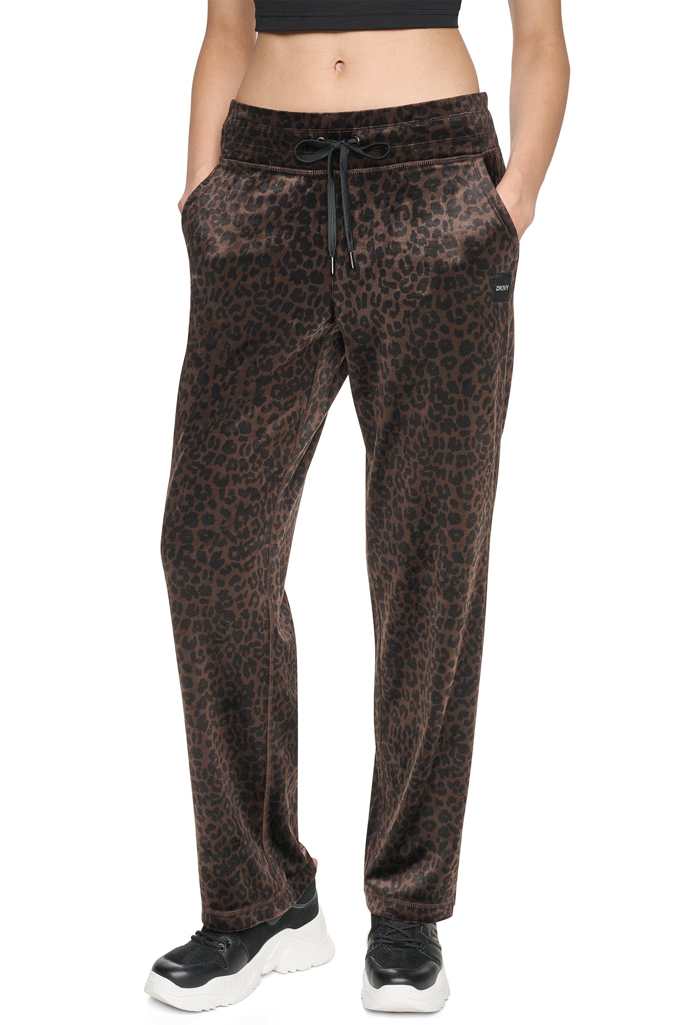 VELOUR ANIMAL PRINT MID-RISE PANT - Image 2