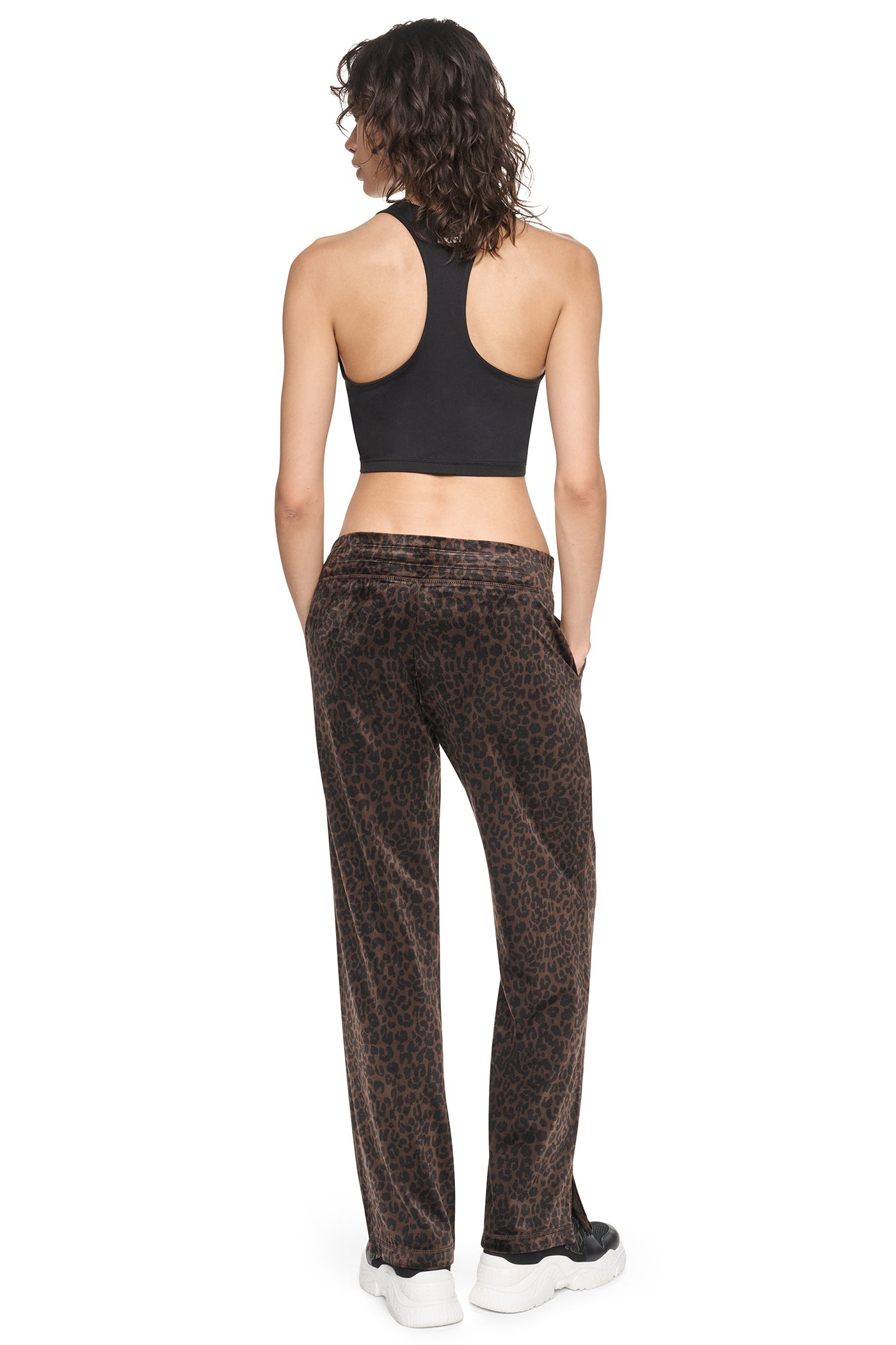VELOUR ANIMAL PRINT MID-RISE PANT - Image 6