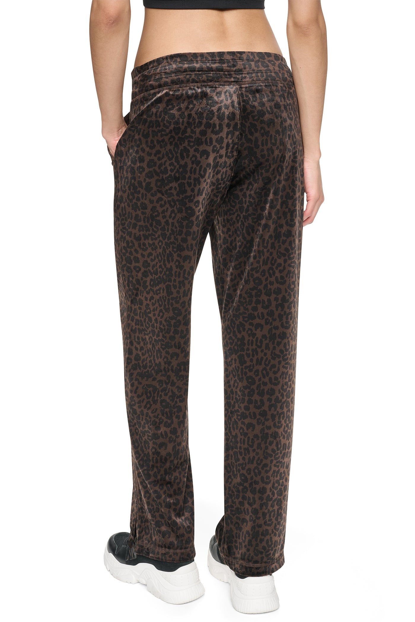 VELOUR ANIMAL PRINT MID-RISE PANT - Image 3