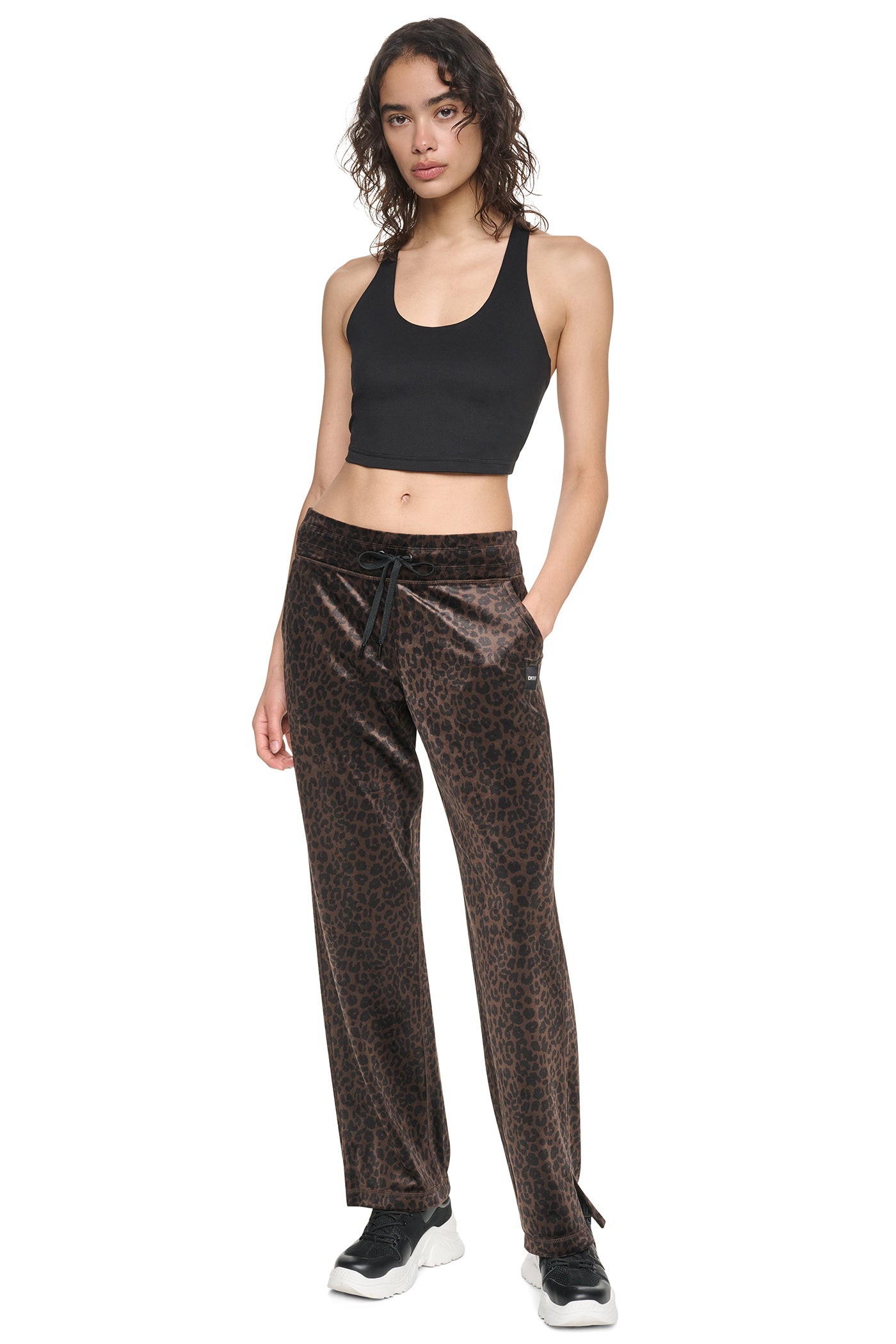 VELOUR ANIMAL PRINT MID-RISE PANT - Image 5