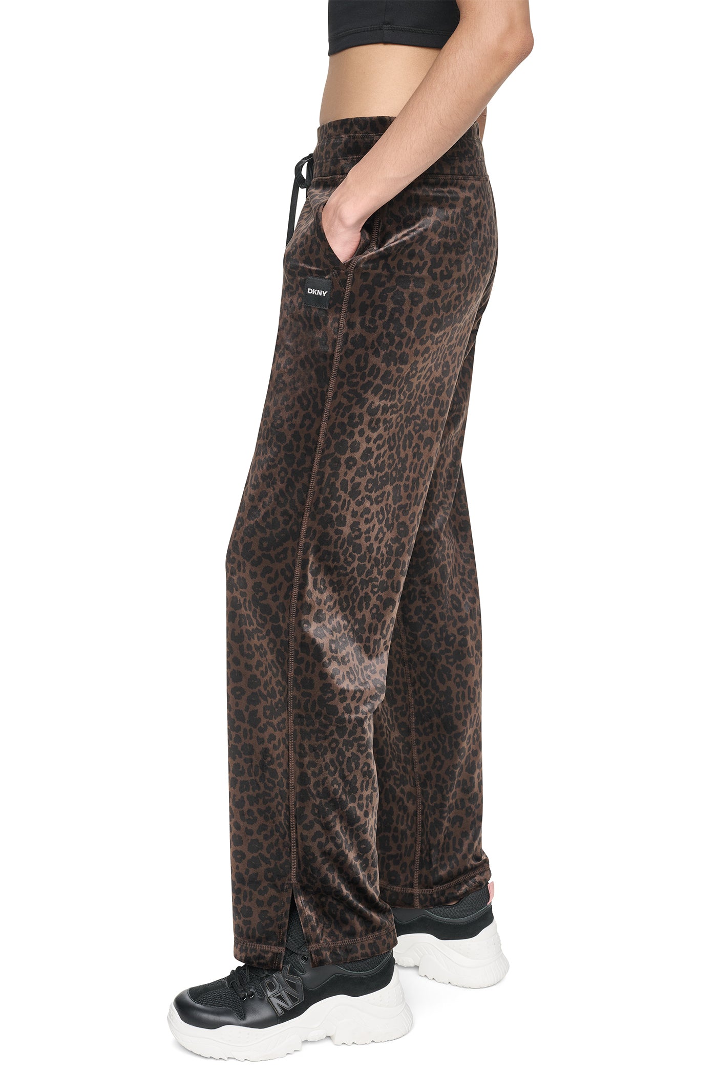 VELOUR ANIMAL PRINT MID-RISE PANT - Image 4