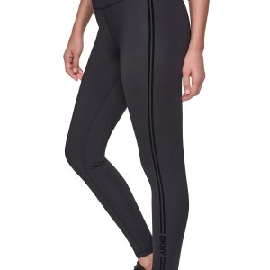HIGH-RISE FLOCKED STRIPE LOGO 7/8 LENGTH LEGGING