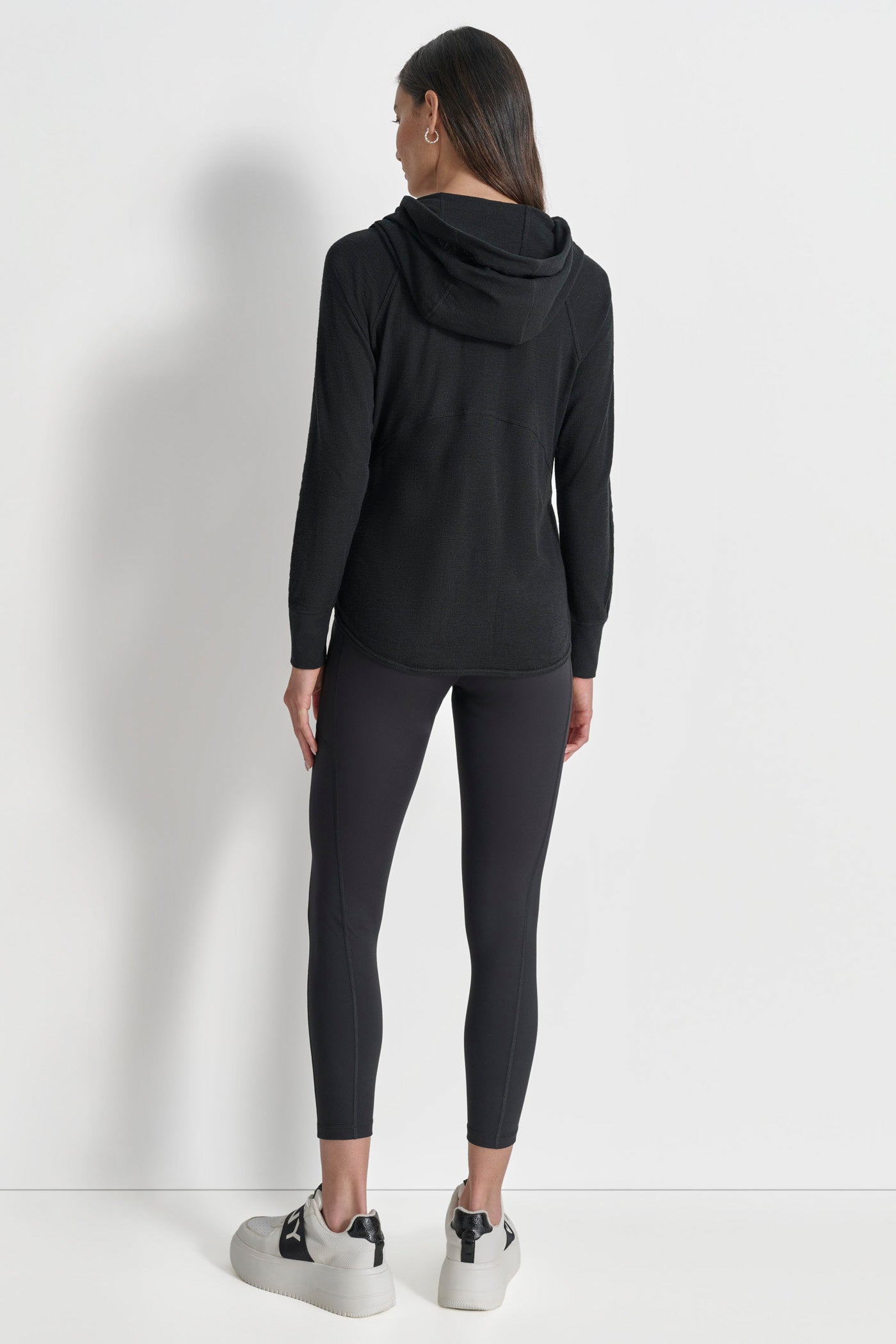 COTTON-BLEND SLUB WAFFLE-KNIT HOODIE - Image 3