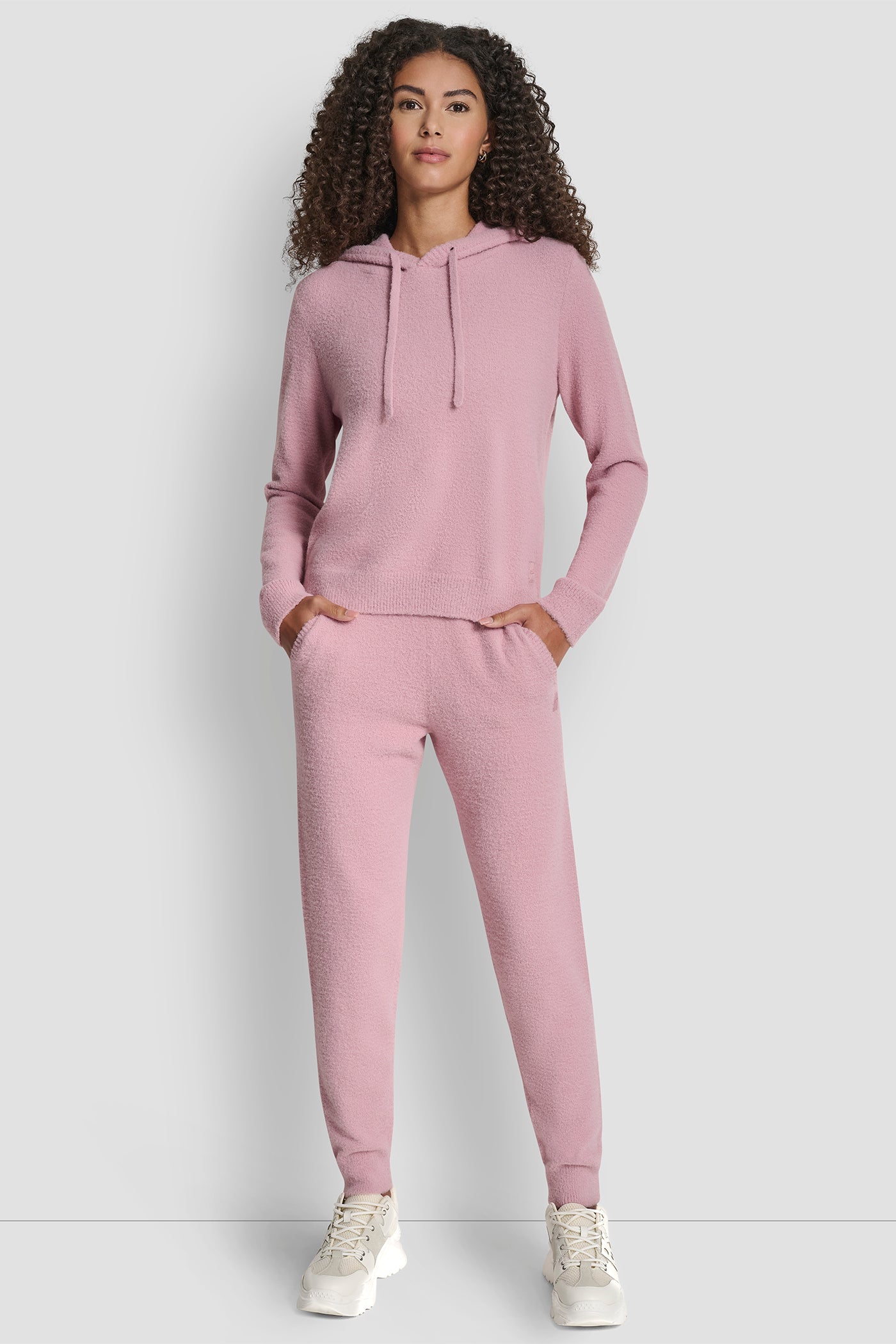 FEATHER YARN HOODIE WITH DRAWCORD AND TONAL LOGO - Image 2