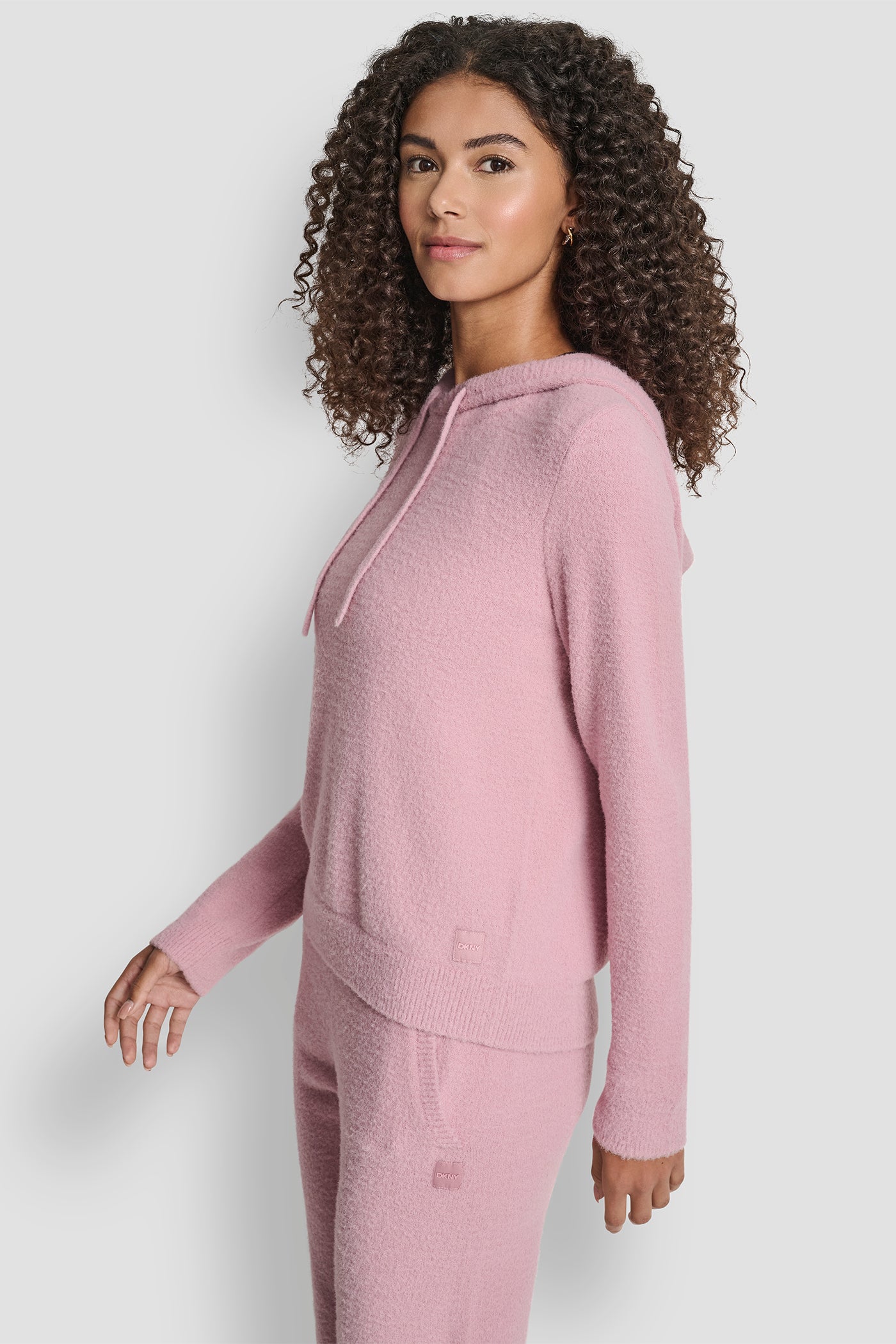 FEATHER YARN HOODIE WITH DRAWCORD AND TONAL LOGO - Image 4