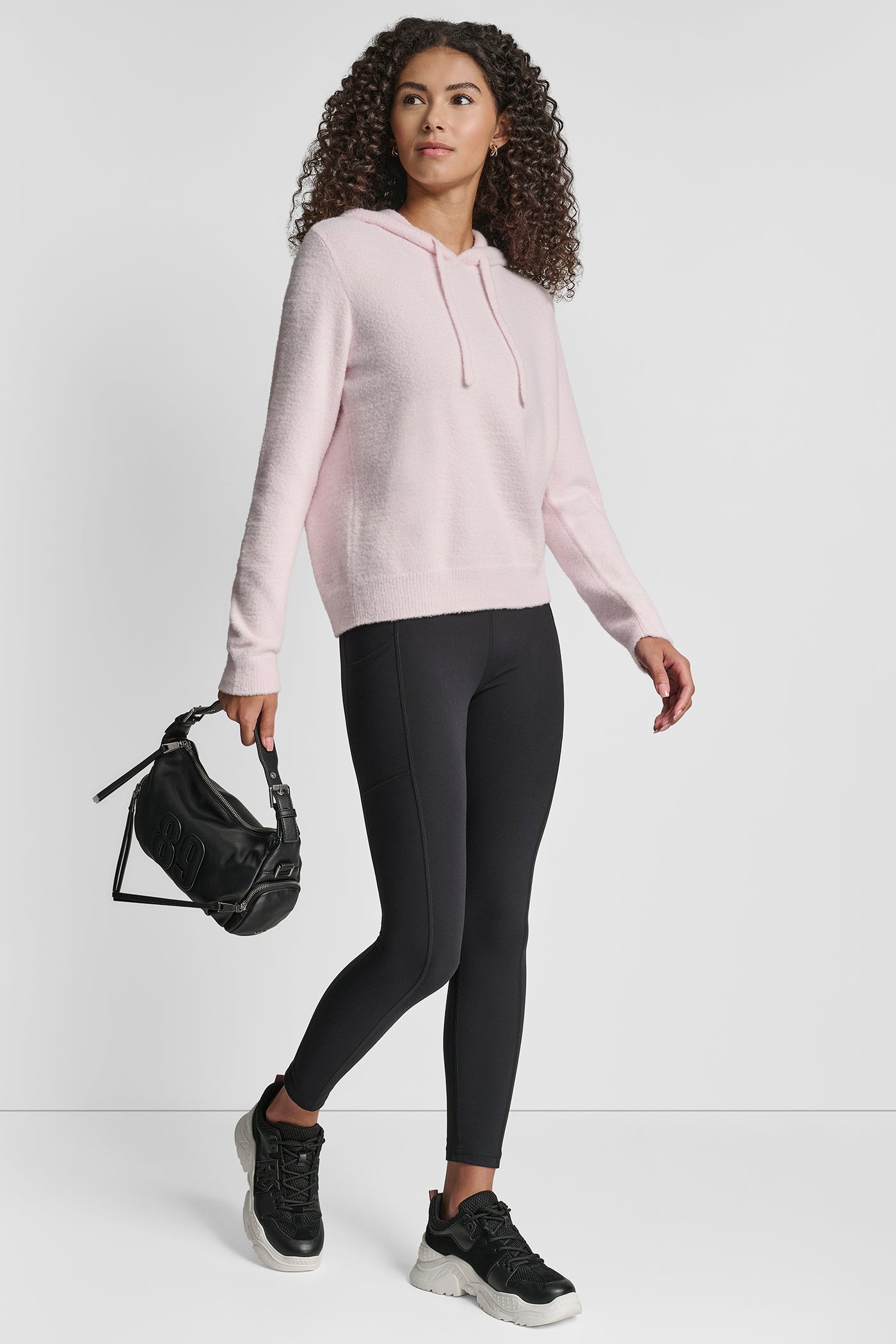 FEATHER YARN HOODIE WITH DRAWCORD AND TONAL LOGO - Image 2
