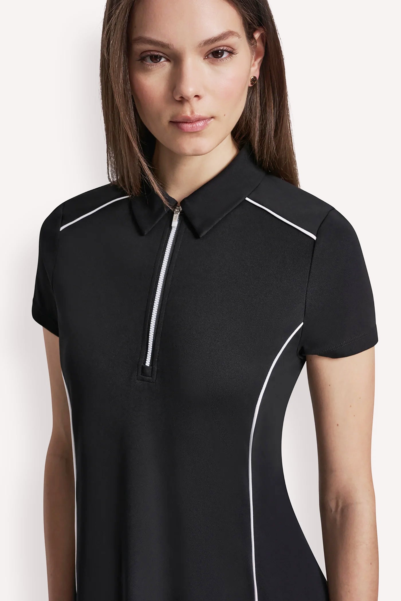 HALF-ZIP POLO DRESS WITH CONTRAST PIPING - Image 5