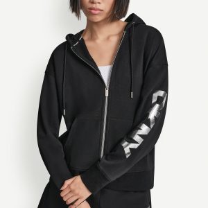 COTTON-BLEND FOIL LOGO HOODIE
