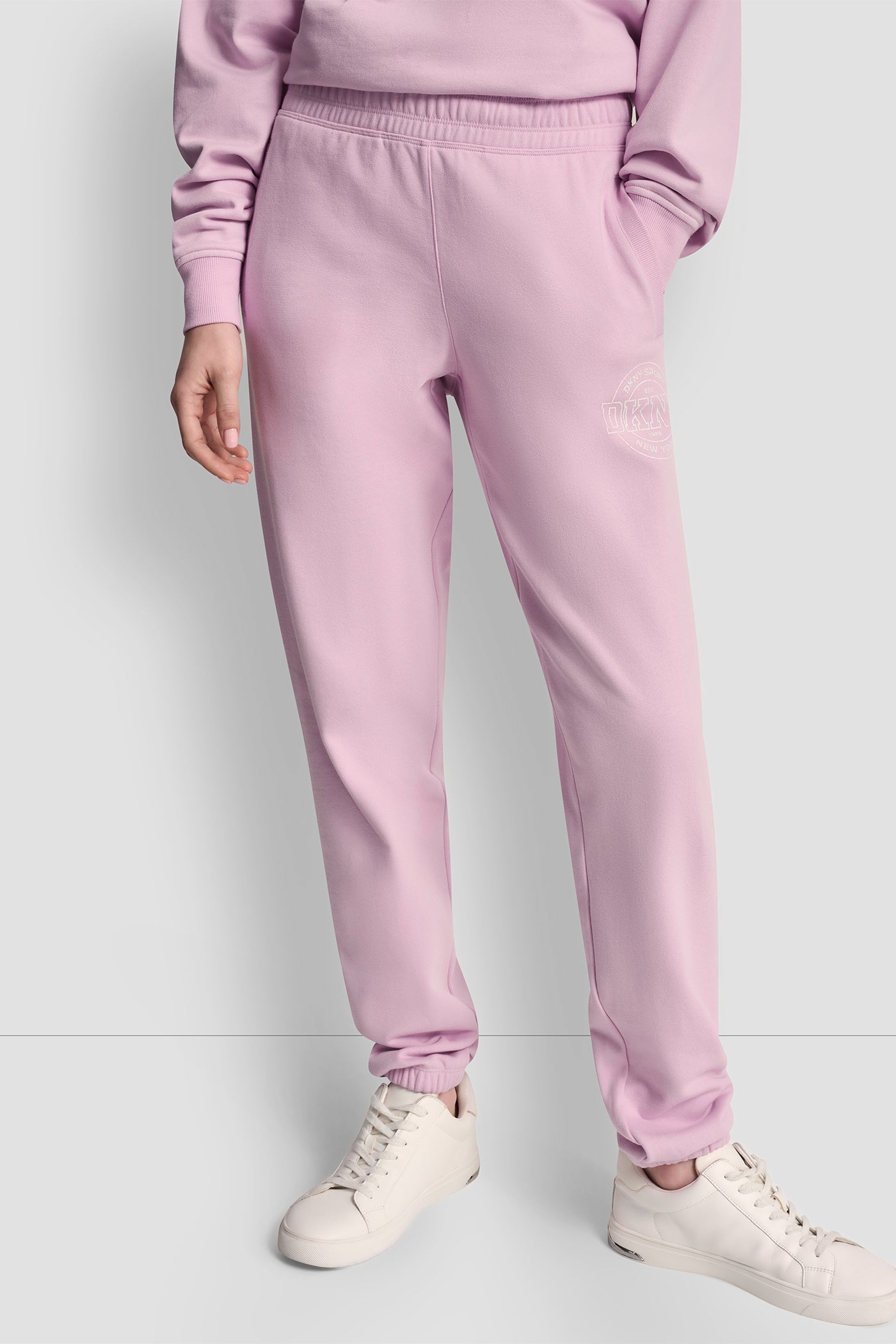 COTTON-BLEND TERRY HIGH-RISE LOGO RELAXED JOGGER - Image 2