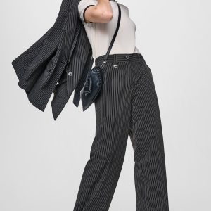 PINSTRIPE WIDE-LEG COMMUTER PANT