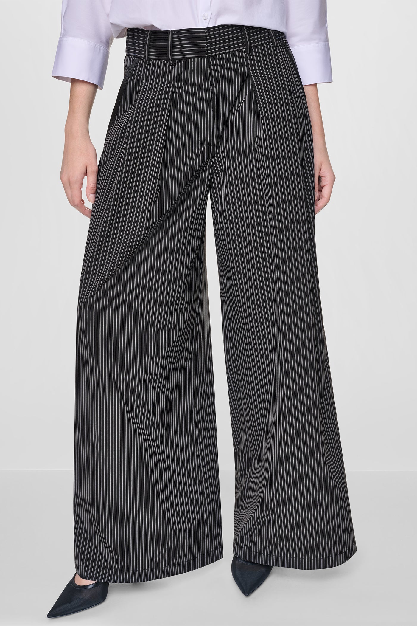 PINSTRIPE PLEATED STRAIGHT LEG COMMUTER PANT - Image 2
