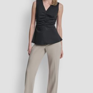 FRONT RUCHED SLEEVELESS TOP