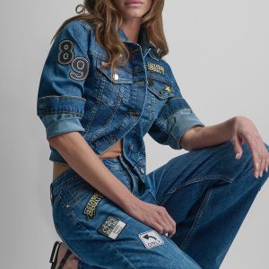 DENIM PINS AND PATCHES TRUCKER JACKET