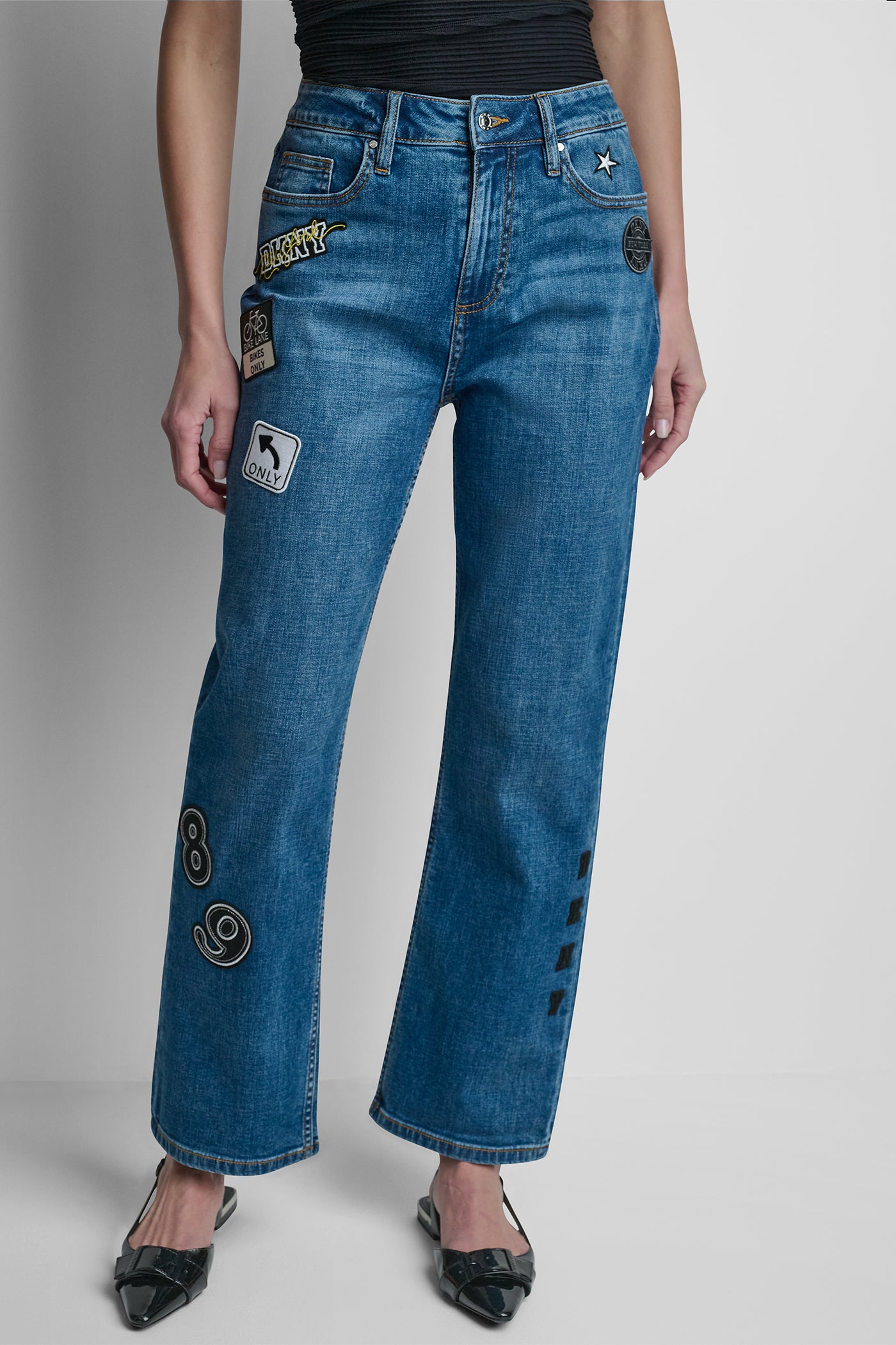 MID-RISE PINS AND PATCHES STRAIGHT-LEG JEAN - Image 2