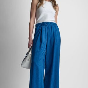 MID-RISE RUMPLED STRAIGHT-LEG ANKLE PANT