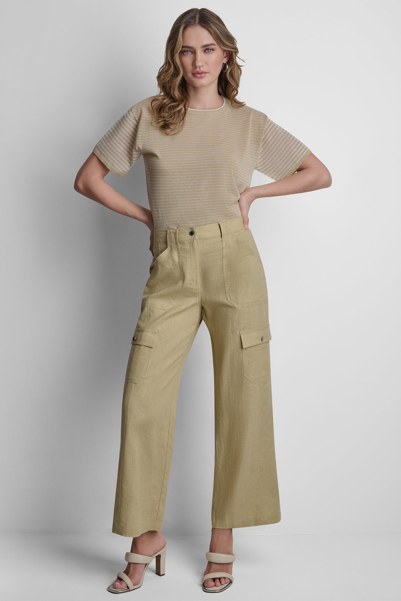 MID-RISE LINEN-BLEND STRAIGHT-LEG CARGO PANT - Image 5