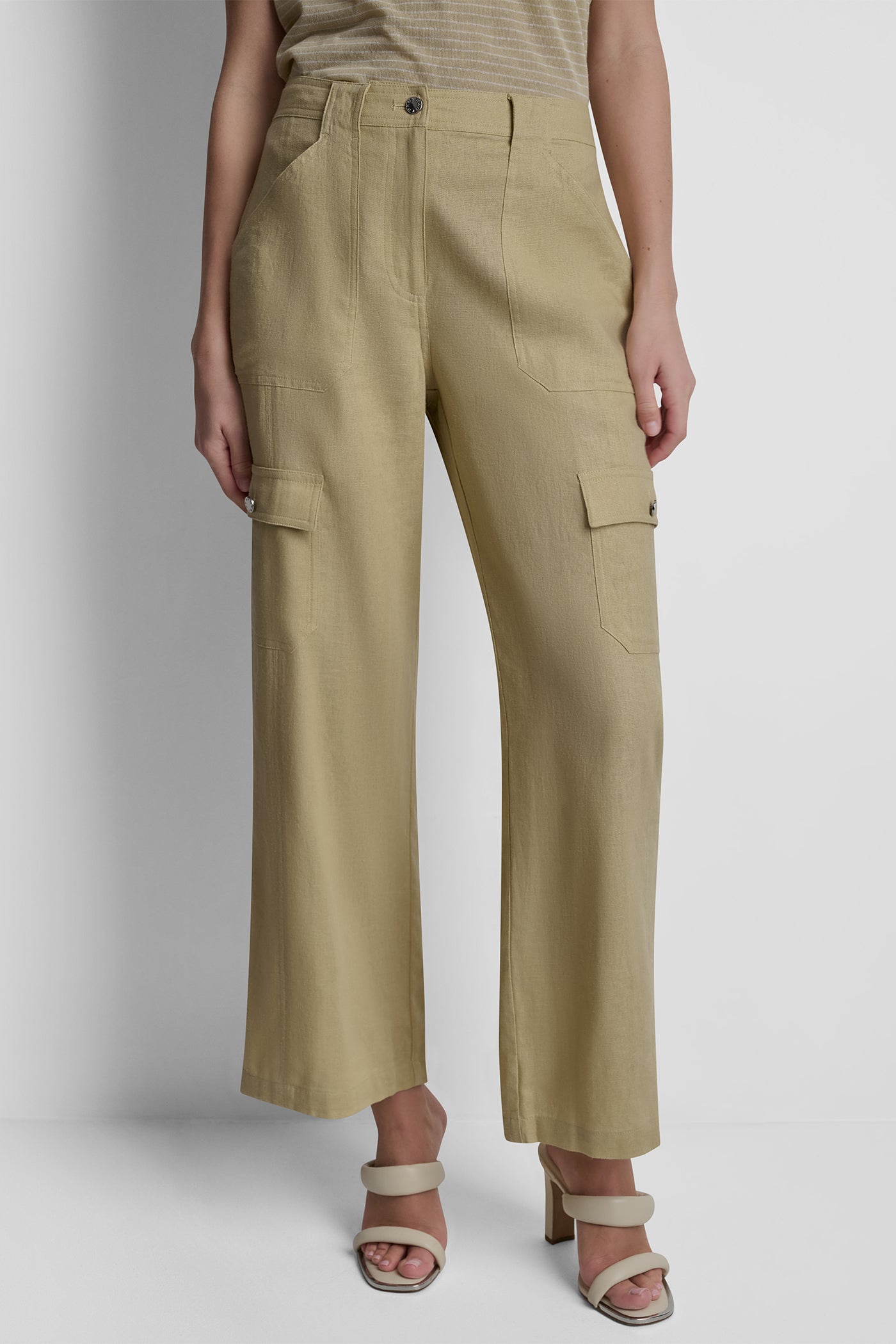 MID-RISE LINEN-BLEND STRAIGHT-LEG CARGO PANT - Image 2
