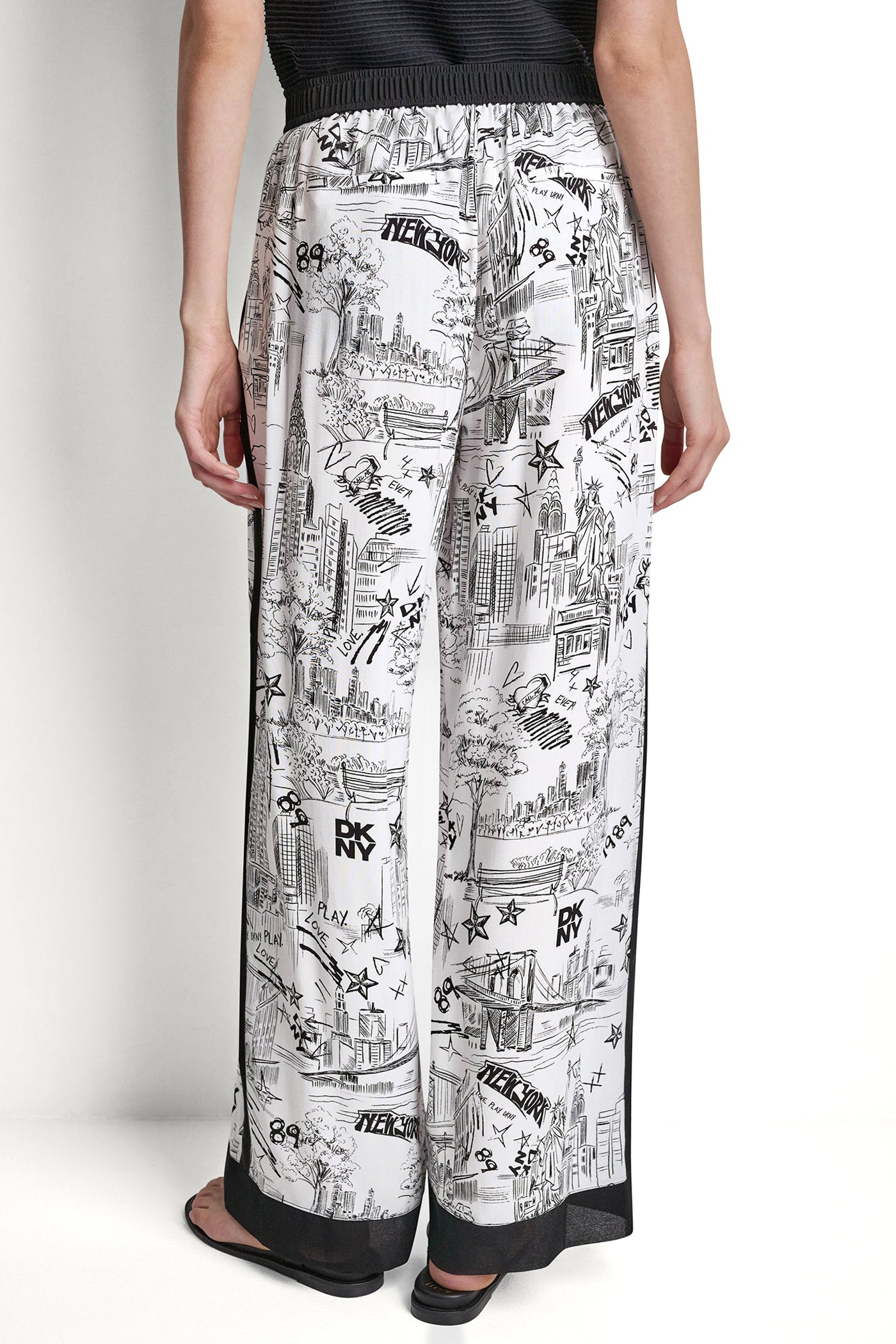PRINTED DRAWSTRING WIDE LEG PANT - Image 3