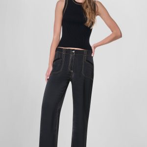 TOP STITCH STRAIGHT LEG PANT