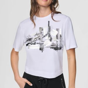 STUDDED NEWSPAPER LOGO TEE