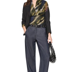 MID-RISE WASHED INDIGO WIDE LEG PANT