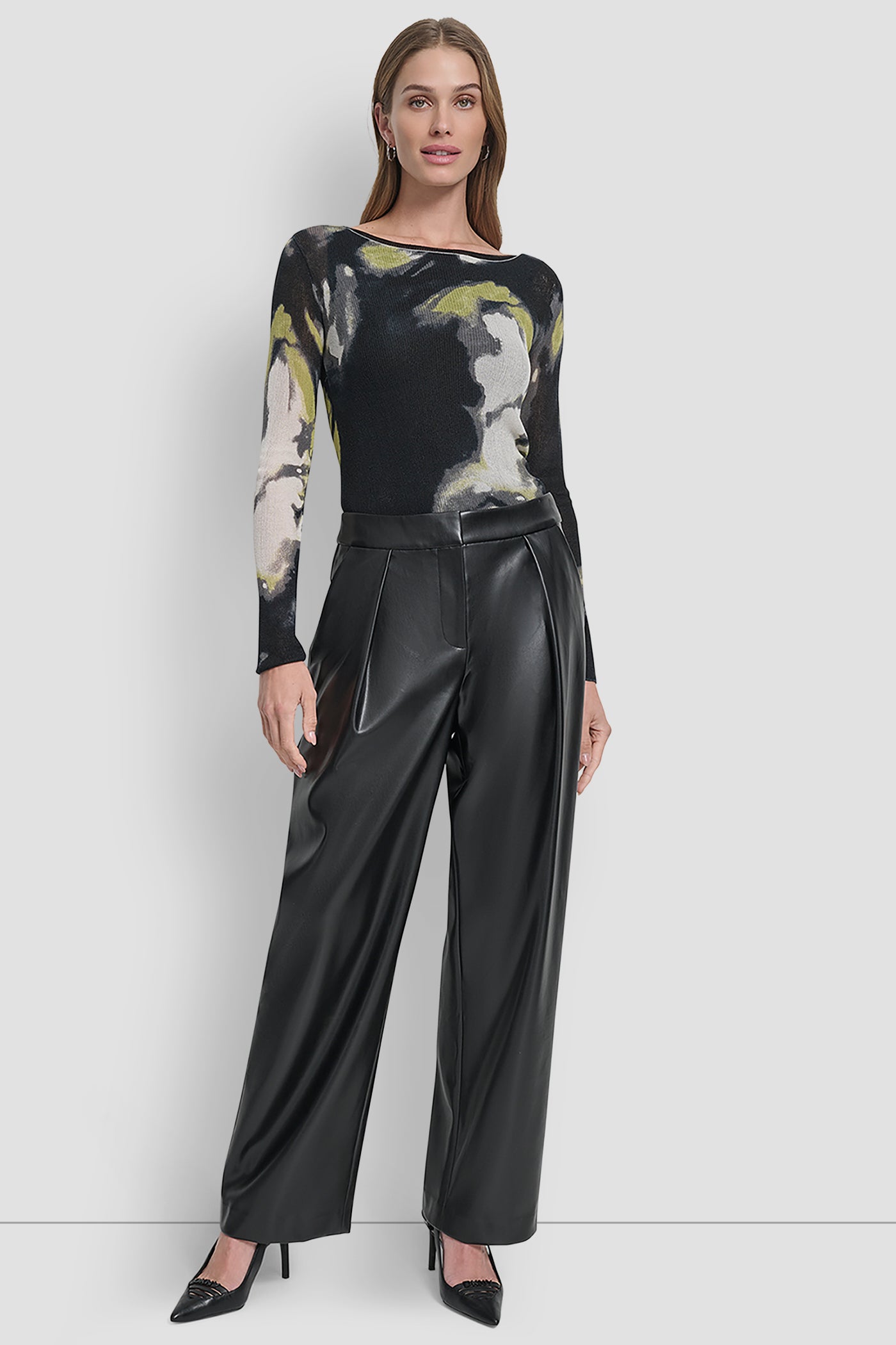 WIDE LEG PLEAT FRONT PANT - Image 2