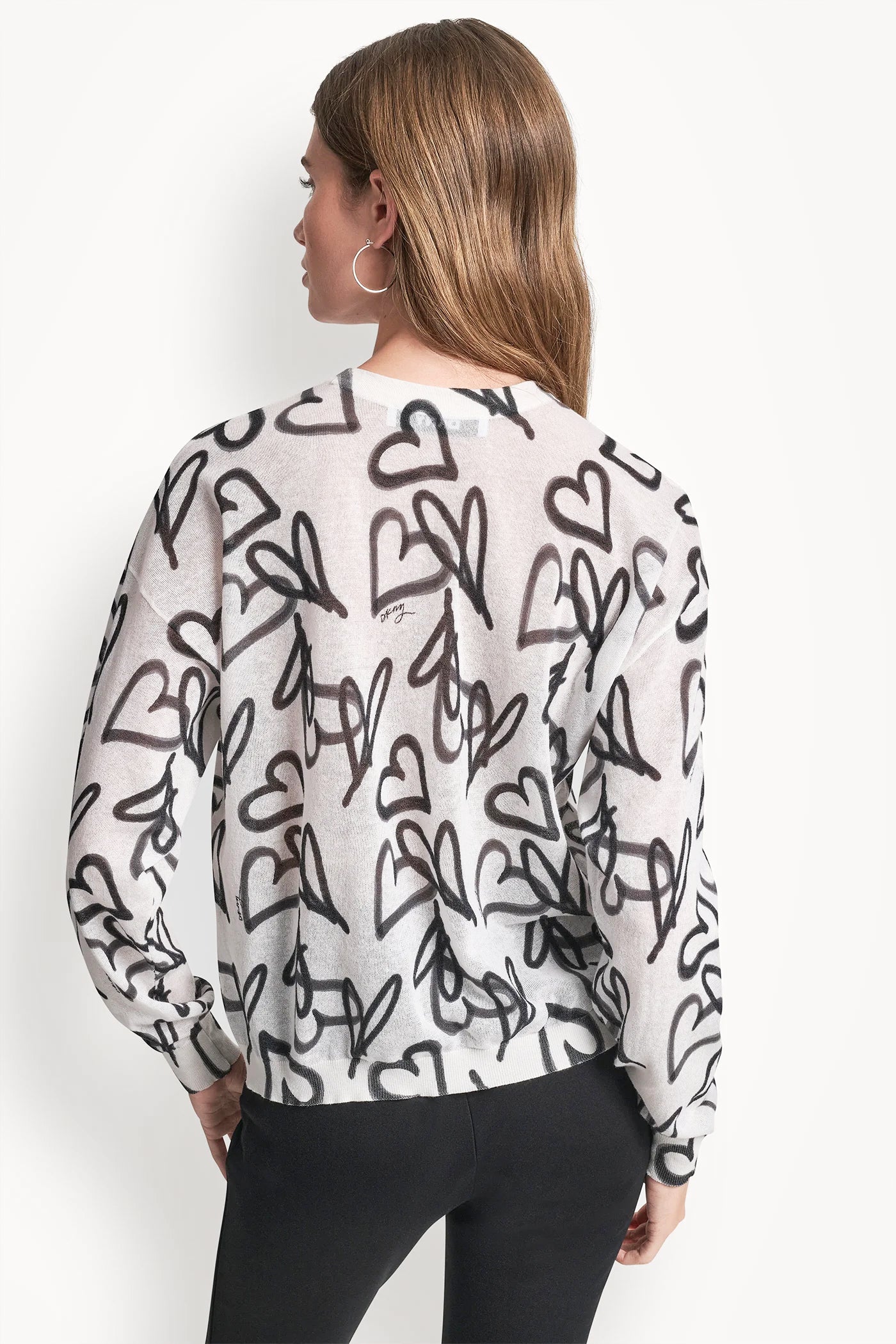 COTTON-BLEND GRAFFITI HEART SWEATER - Image 3