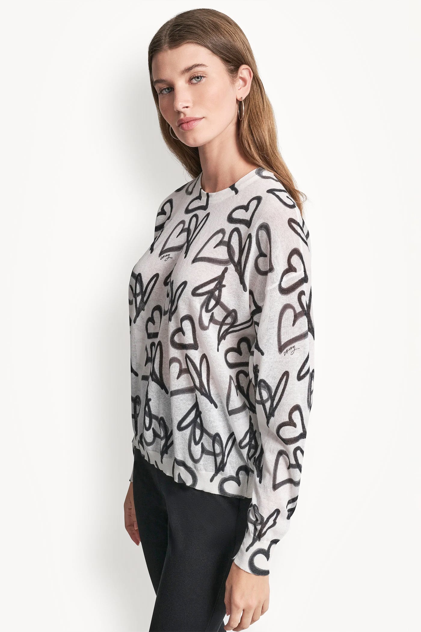 COTTON-BLEND GRAFFITI HEART SWEATER - Image 4