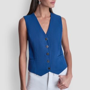 COTTON-BLEND PIQUÉ VEST