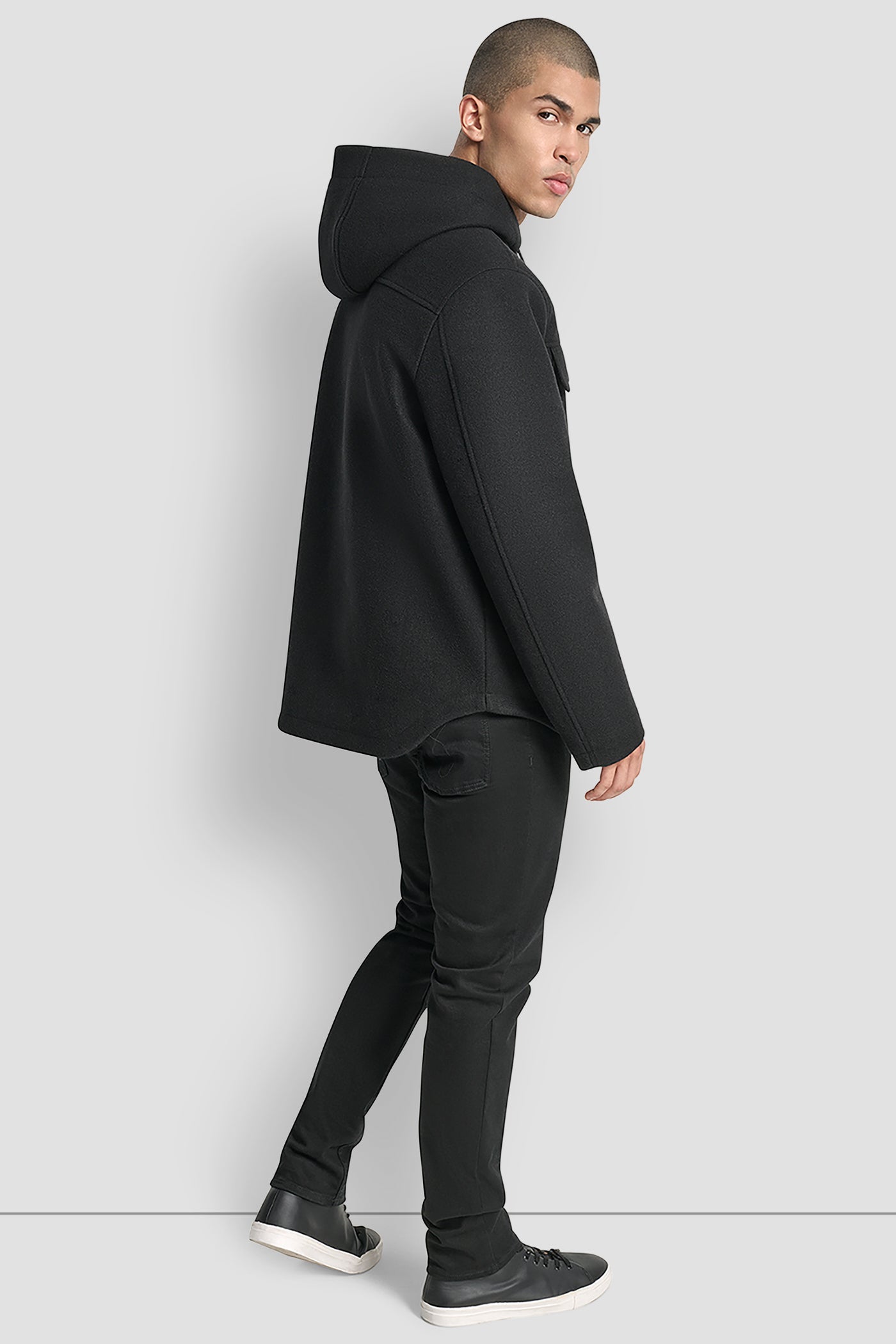 FAUX WOOL HOODED SHIRT JACKET - Image 3