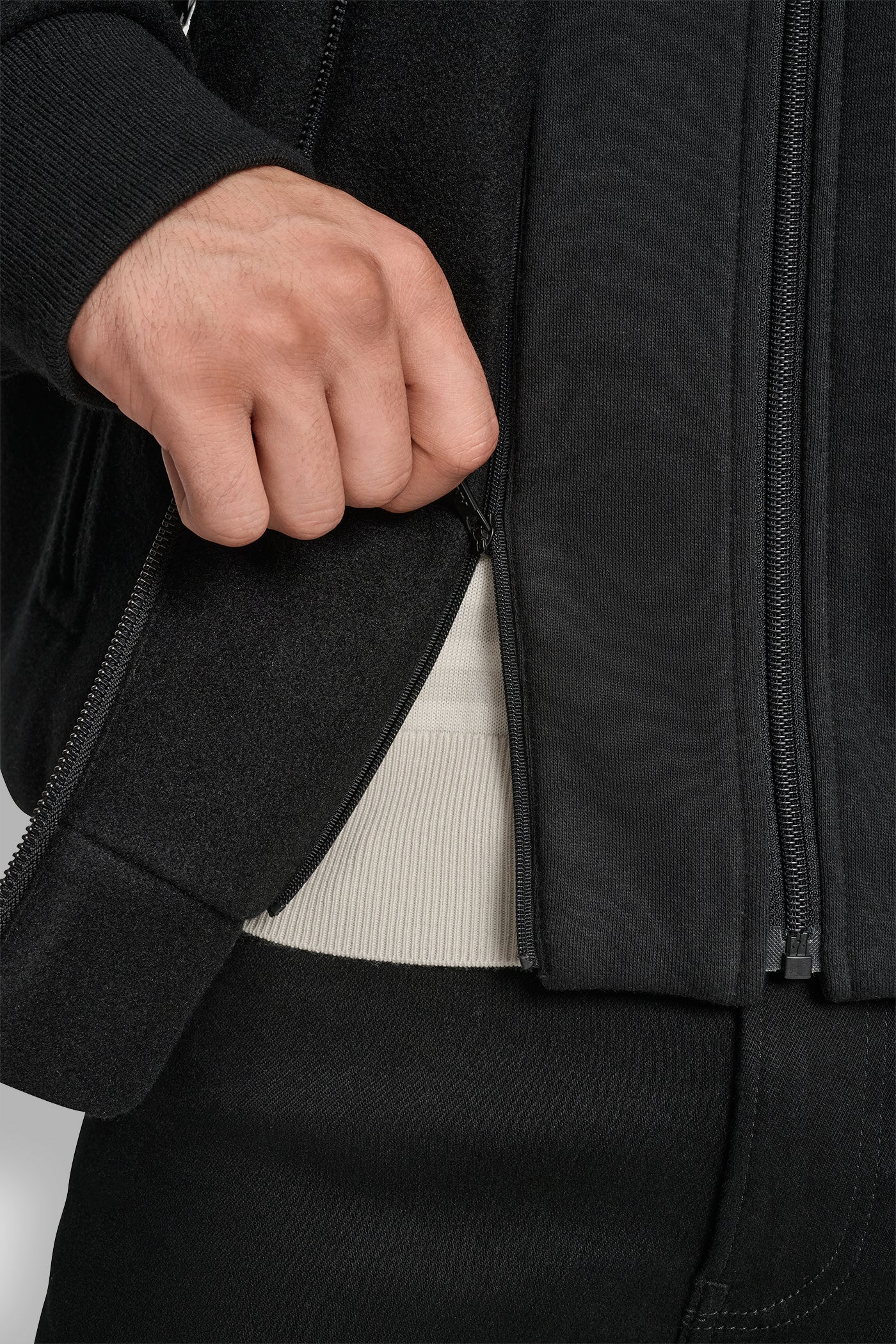 FAUX WOOL BOMBER WITH HOODED BIB - Image 8