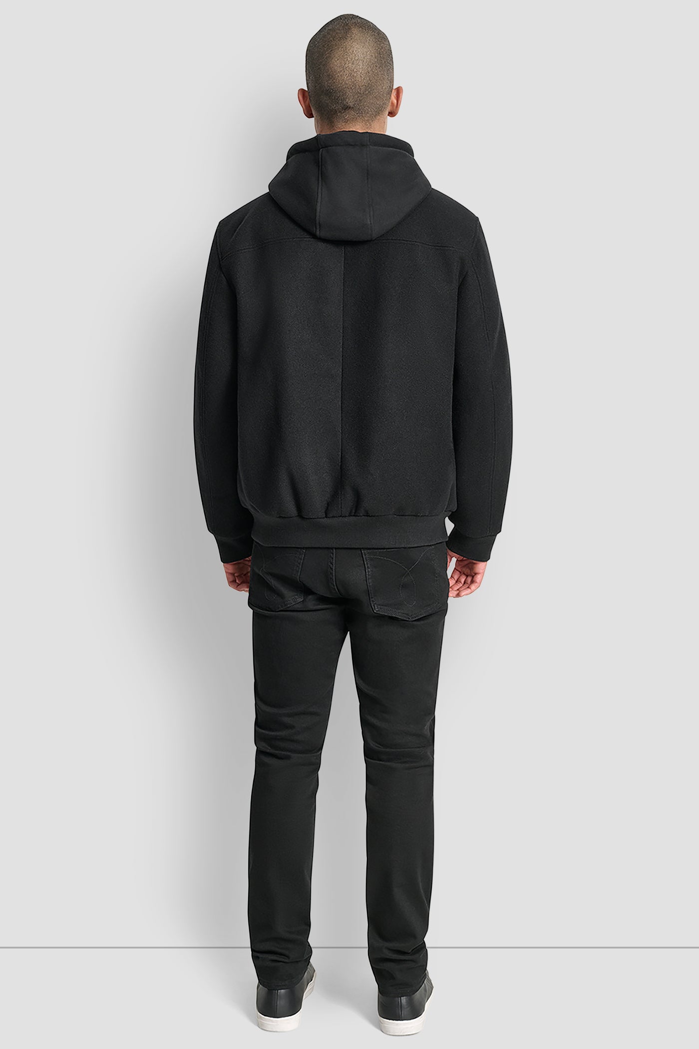 FAUX WOOL BOMBER WITH HOODED BIB - Image 3