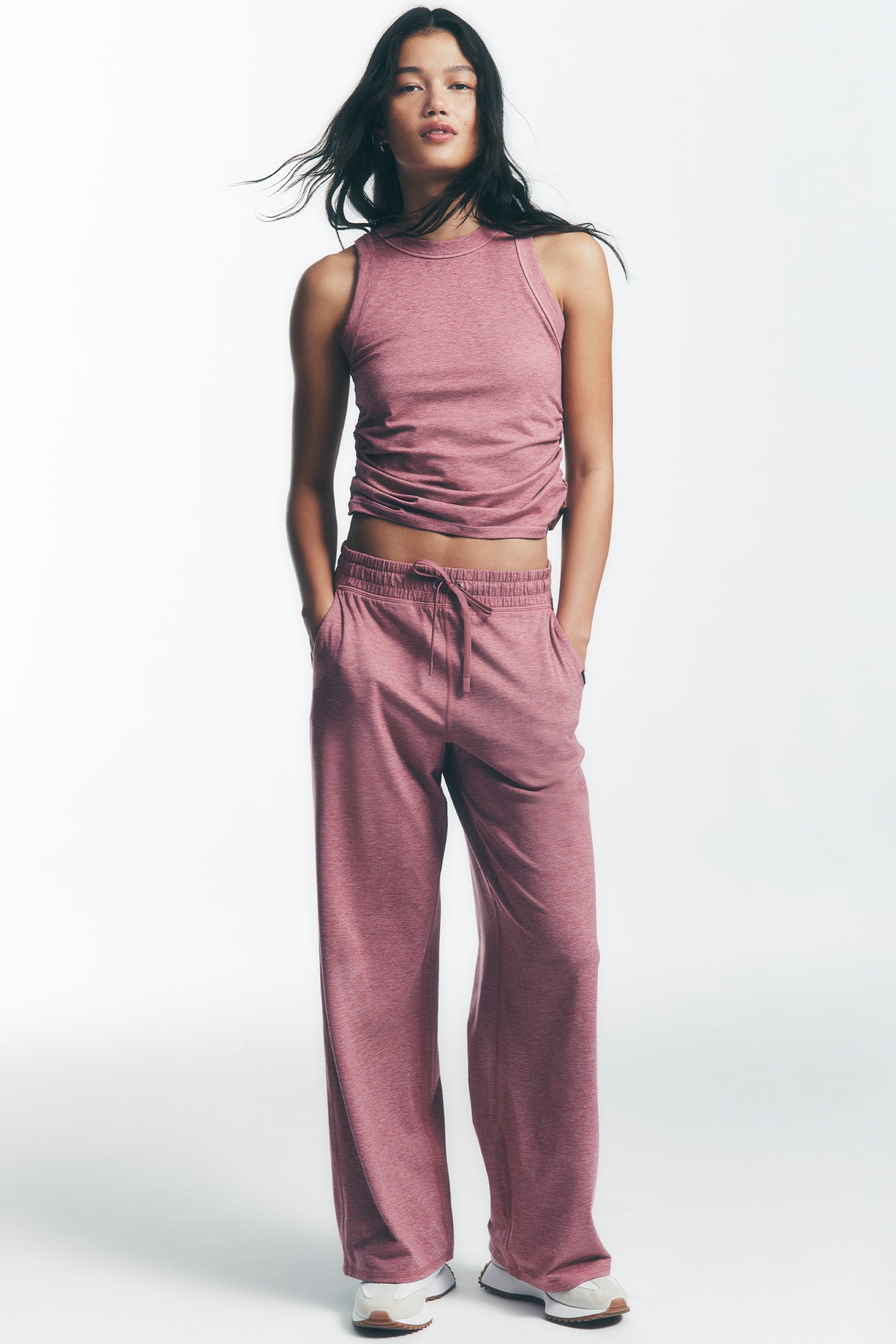 MID-RISE SPACEDYE WIDE-LEG PANT