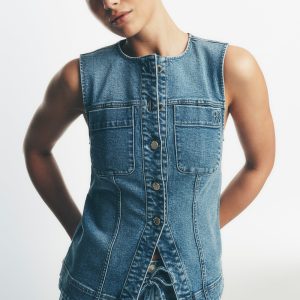 LONGLINE DENIM VEST